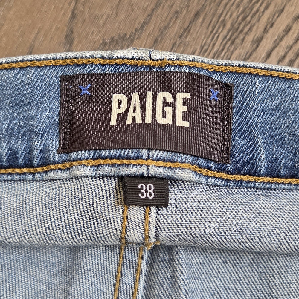 PAIGE Blue Classic Denim Jeans with Contrast Stitching 38 x 32